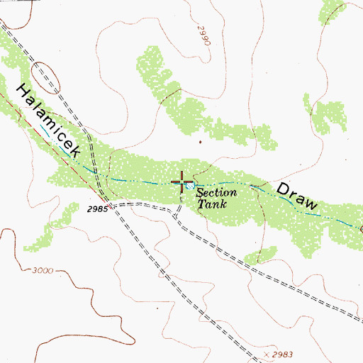Topographic Map of Section Tank, TX