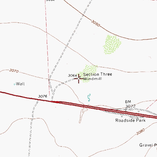 Topographic Map of Section Three Windmill, TX