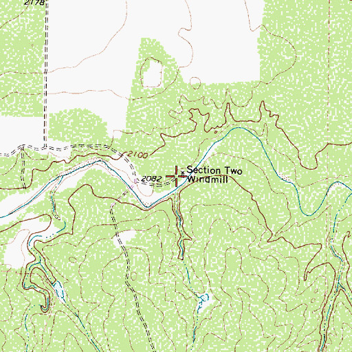 Topographic Map of Section Two Windmill, TX