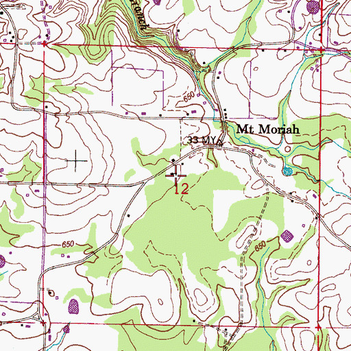 Topographic Map of Mount Moriah School (historical), AL