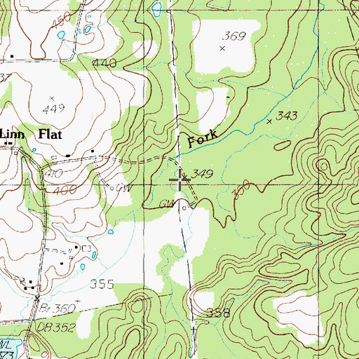Topographic Map of Seelbach Branch, TX