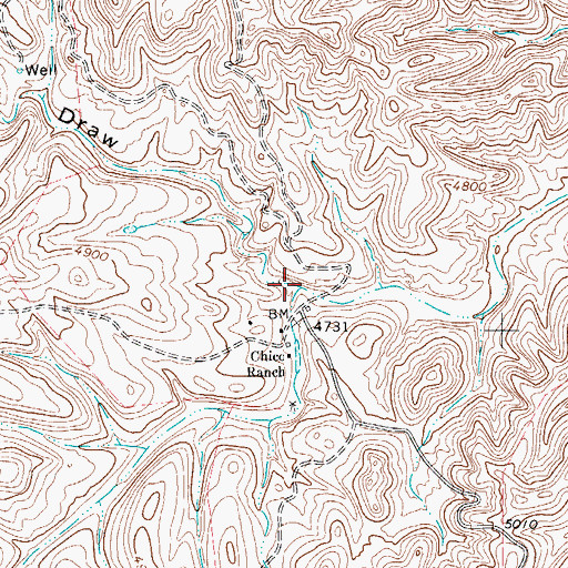 Topographic Map of Seep Spring Draw, TX