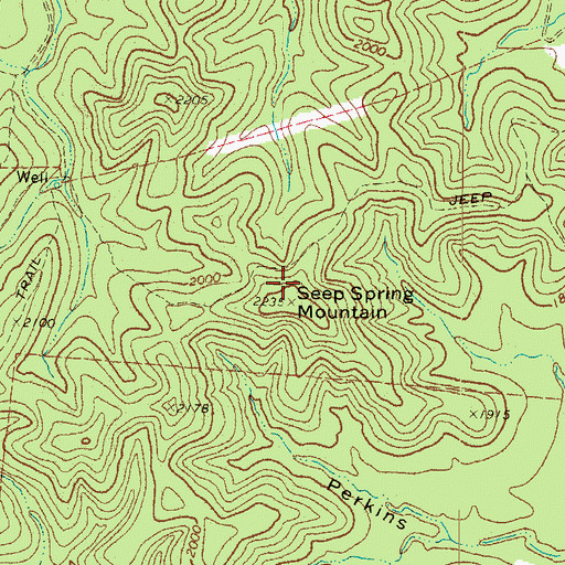 Topographic Map of Seep Spring Mountain, TX