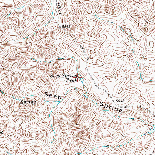 Topographic Map of Seep Spring Tank, TX