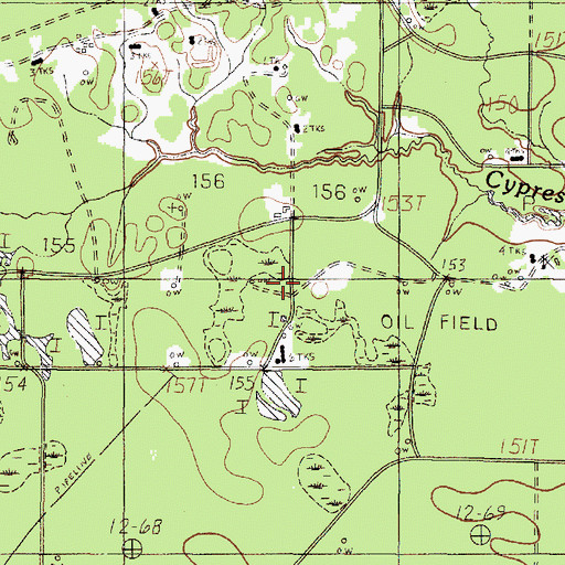 Topographic Map of Segno Oil Field, TX