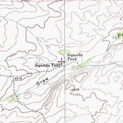 Topographic Map of Segunda Tank, TX