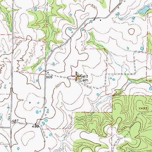 Topographic Map of Selt Cemetery, TX
