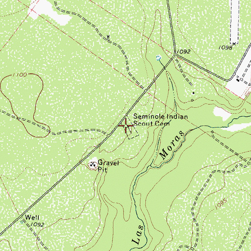 Topographic Map of Seminole Indian Scout Cemetery, TX