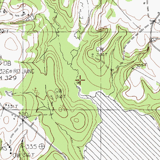 Topographic Map of Sessums Creek, TX