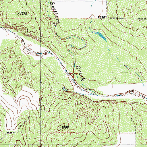 Topographic Map of Setters Creek, TX