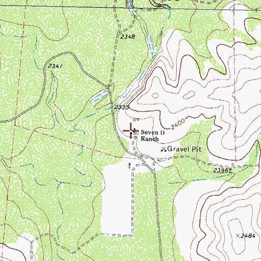 Topographic Map of Seven D Ranch, TX