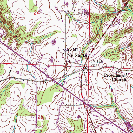 Topographic Map of Ne Smith School (historical), AL