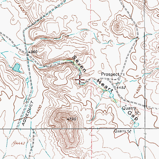 Topographic Map of Seven Heart Gap, TX