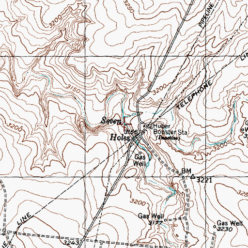 Topographic Map of Seven Holes, TX