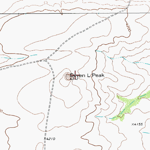 Topographic Map of Seven L Peak, TX