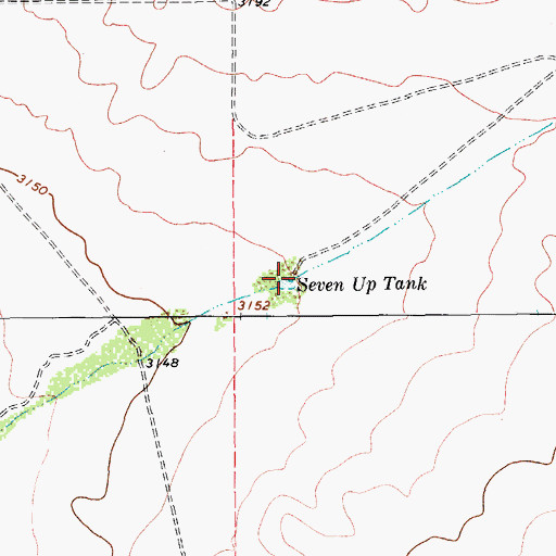 Topographic Map of Seven Up Tank, TX