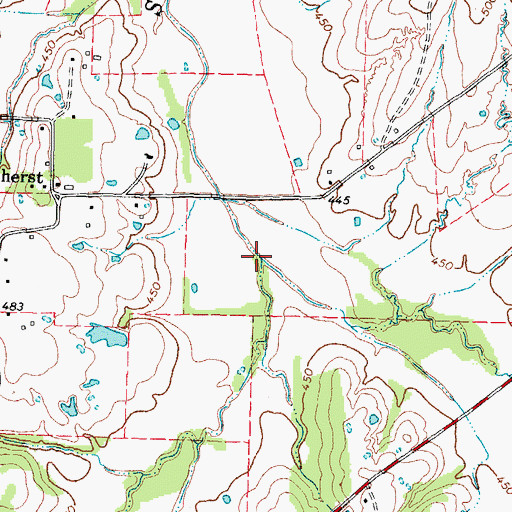 Topographic Map of Sevenmile Creek, TX