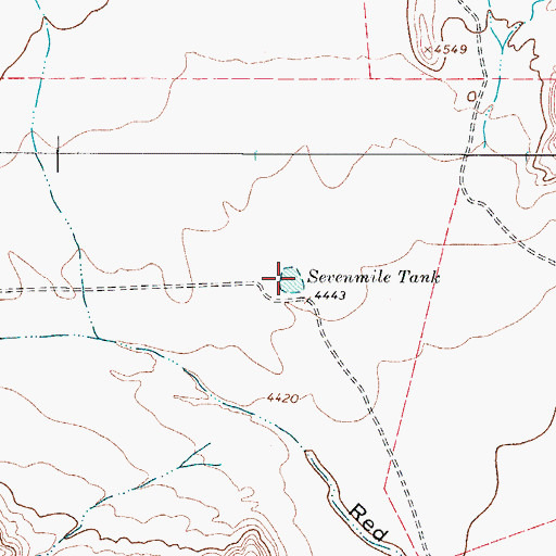 Topographic Map of Sevenmile Tank, TX