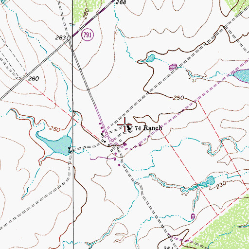 Topographic Map of Seventy-Four Ranch, TX
