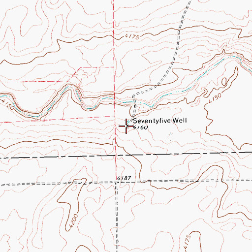Topographic Map of Seventyfive Well, TX