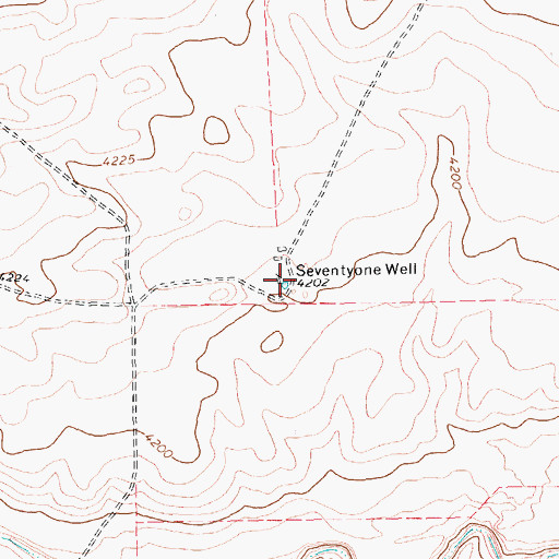 Topographic Map of Seventyone Well, TX