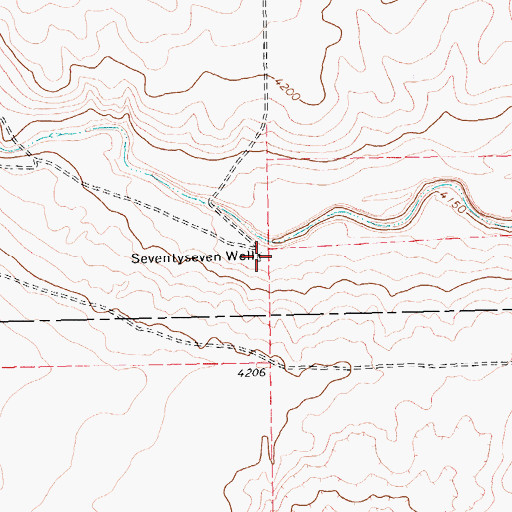 Topographic Map of Seventyseven Well, TX