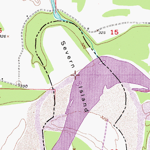 Topographic Map of Severn Island, TX