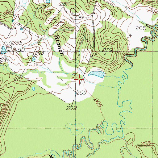 Topographic Map of Seymour Watson Branch, TX