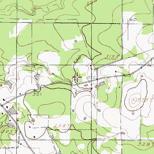 Topographic Map of Shady Grove Cemetery, TX