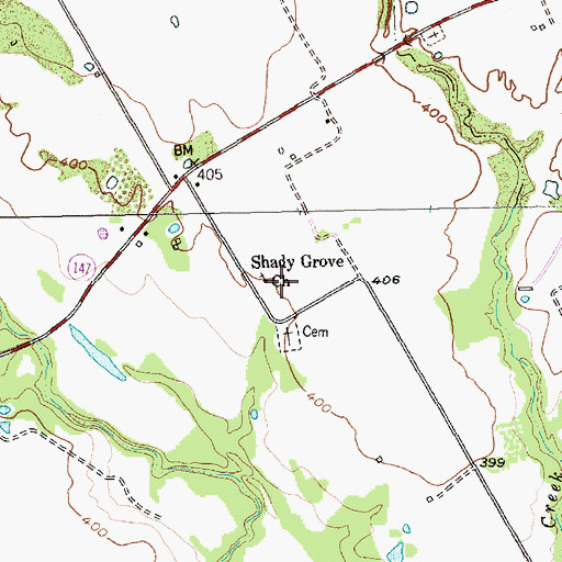 Topographic Map of Shady Grove Church, TX
