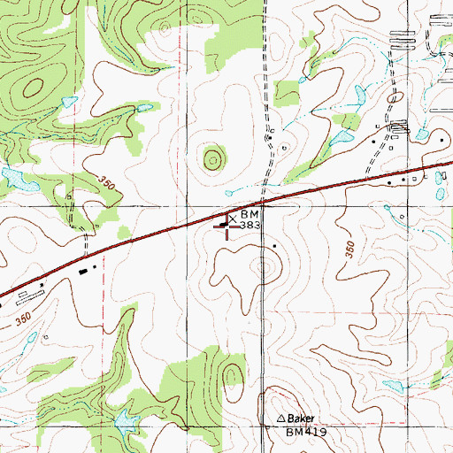Topographic Map of Shady Grove Church, TX