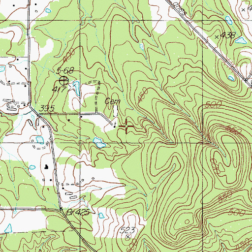 Topographic Map of Shady Grove Church, TX