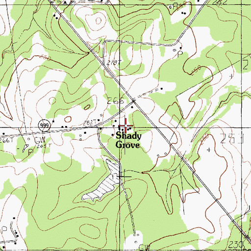 Topographic Map of Shady Grove Church, TX