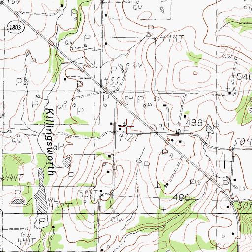 Topographic Map of Shady Grove Church, TX