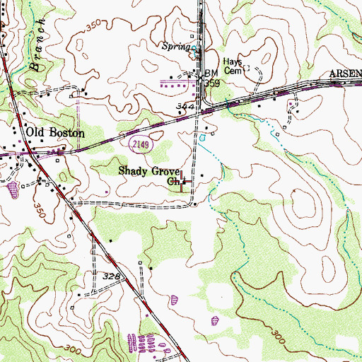 Topographic Map of Shady Grove Church, TX