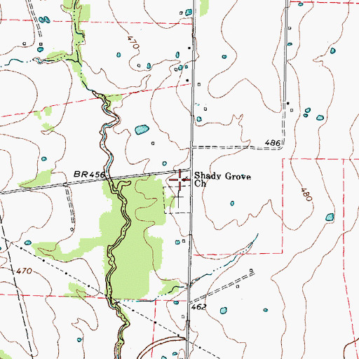 Topographic Map of Shady Grove Church, TX