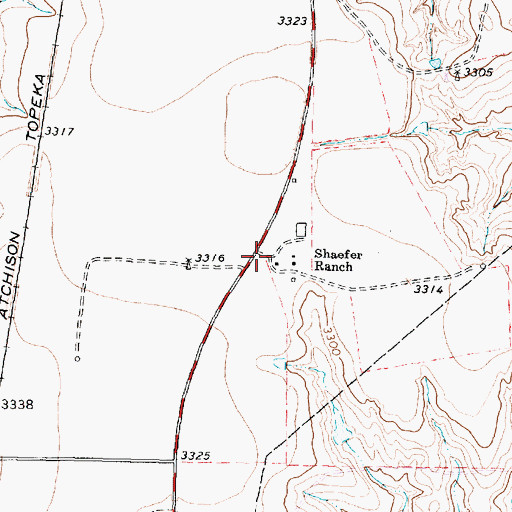 Topographic Map of Shaefer Ranch, TX