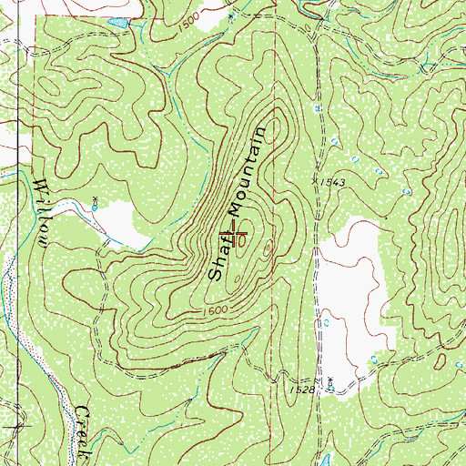 Topographic Map of Shaft Mountain, TX