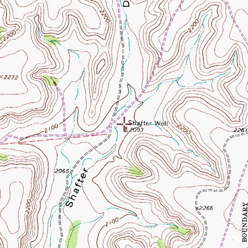 Topographic Map of Shafter Well, TX