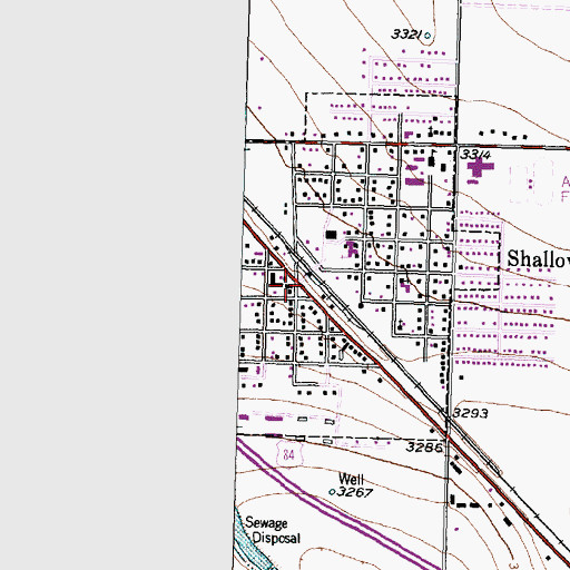 Topographic Map of Shallowater, TX
