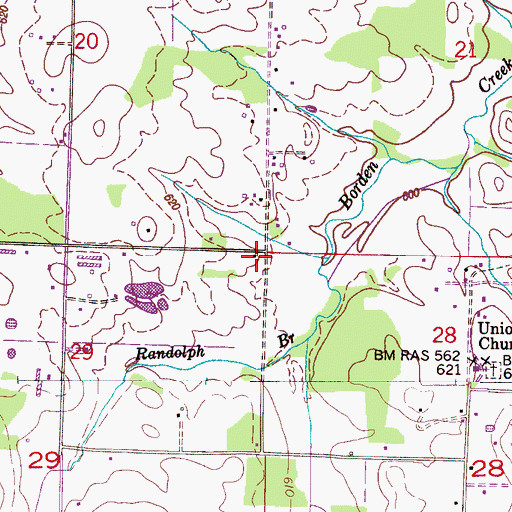 Topographic Map of Prairie School (historical), AL