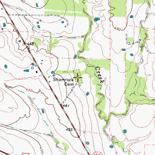 Topographic Map of Shamrock Cemetery, TX