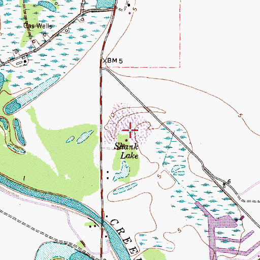 Topographic Map of Shank Lake, TX
