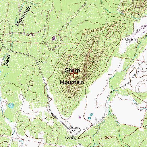 Topographic Map of Sharp Mountain, TX