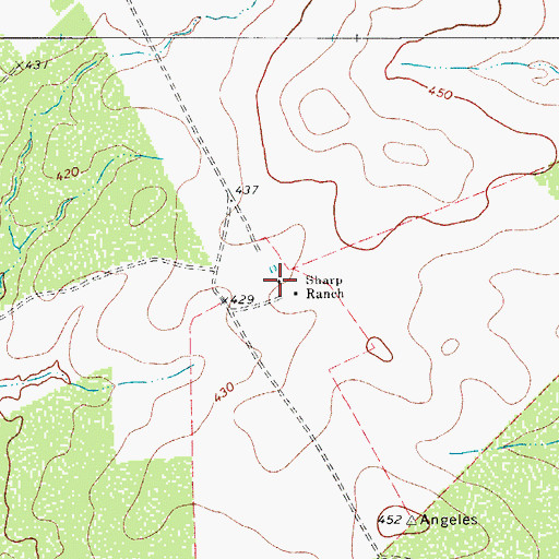 Topographic Map of Sharp Ranch, TX