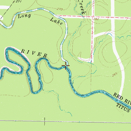 Topographic Map of Shawnee Creek, TX