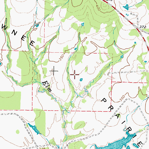 Topographic Map of Shawnee Prairie, TX