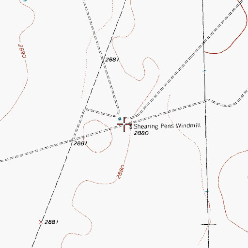 Topographic Map of Shearing Pens Windmill, TX