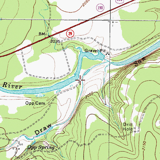 Topographic Map of Sheen Draw, TX