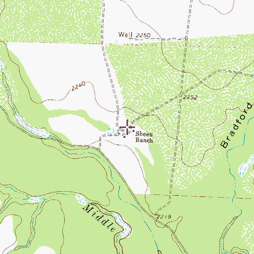 Topographic Map of Sheen Ranch, TX